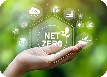 Net Zero Graphic with Hand Net Zero Graphic with Hand