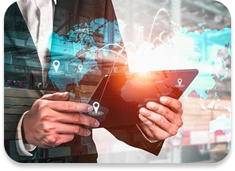 Hands Holding Tablet with Map